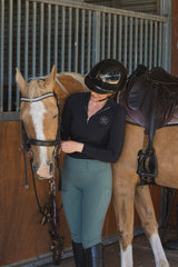Equestrian Collective Honeycomb Technical Tights - Sage