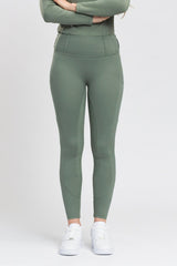 Equestrian Collective Honeycomb Technical Tights - Sage