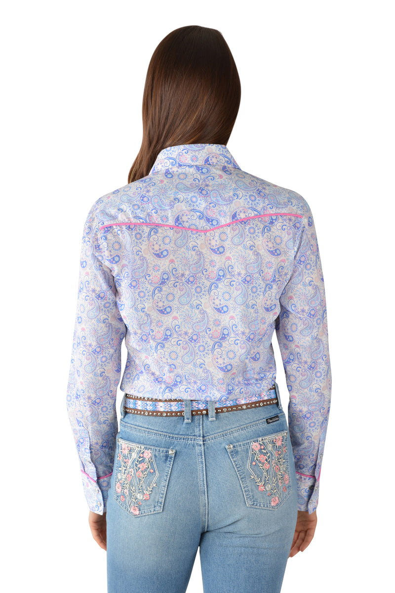 Pure Western Willow Print Long Sleeve Shirt - Womans