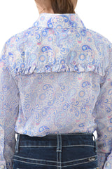 Pure Western Willow Print Frill Long Sleeve Shirt - Girls