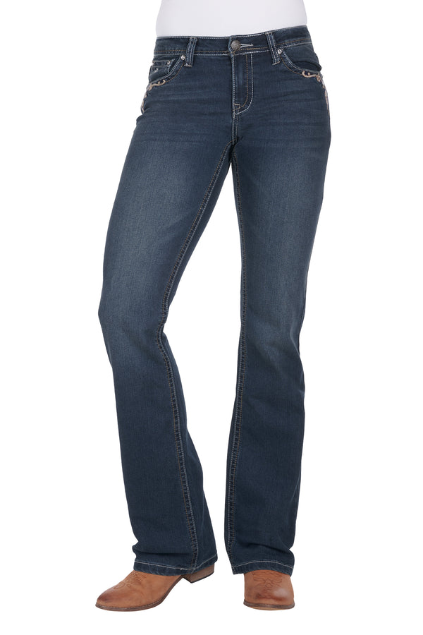 Pure Western Womens Carolina Relaxed Rider Jeans - 36 Leg