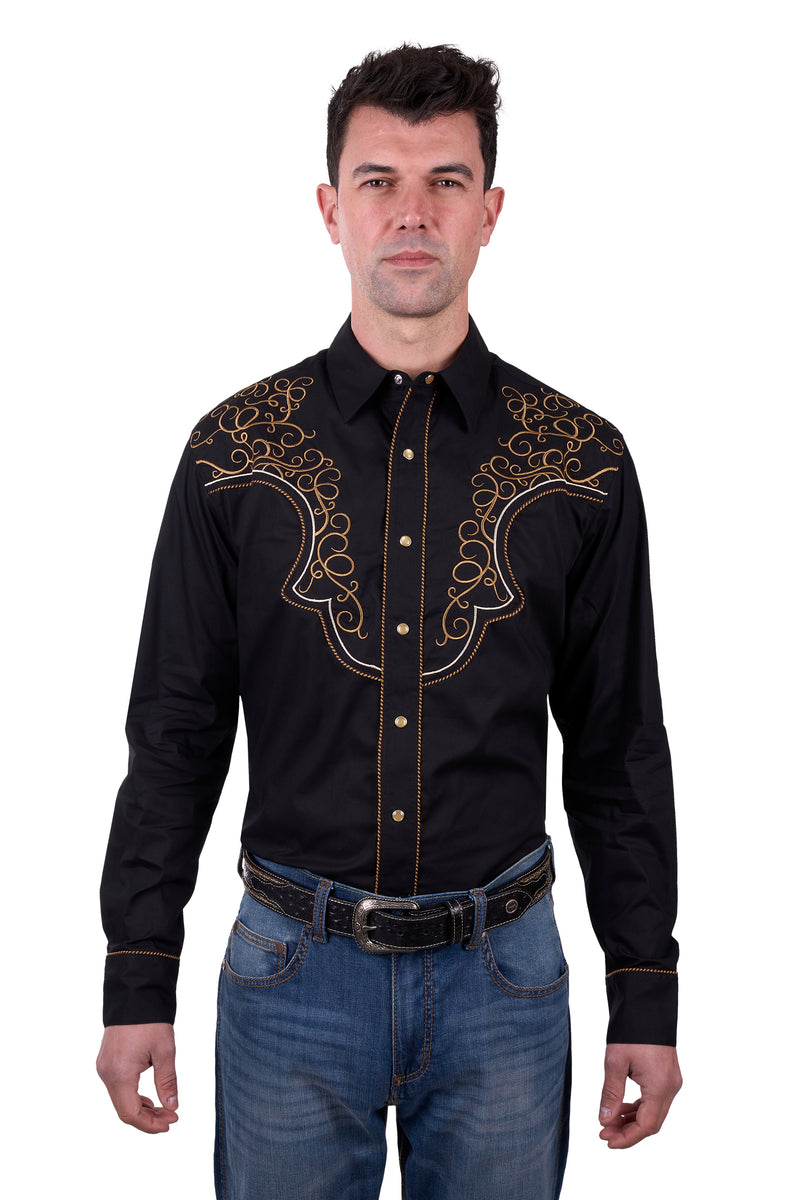 Wrangler Men's Rhys Embroidered Long Sleeve Shirt