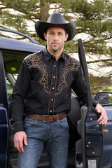 Wrangler Men's Rhys Embroidered Long Sleeve Shirt