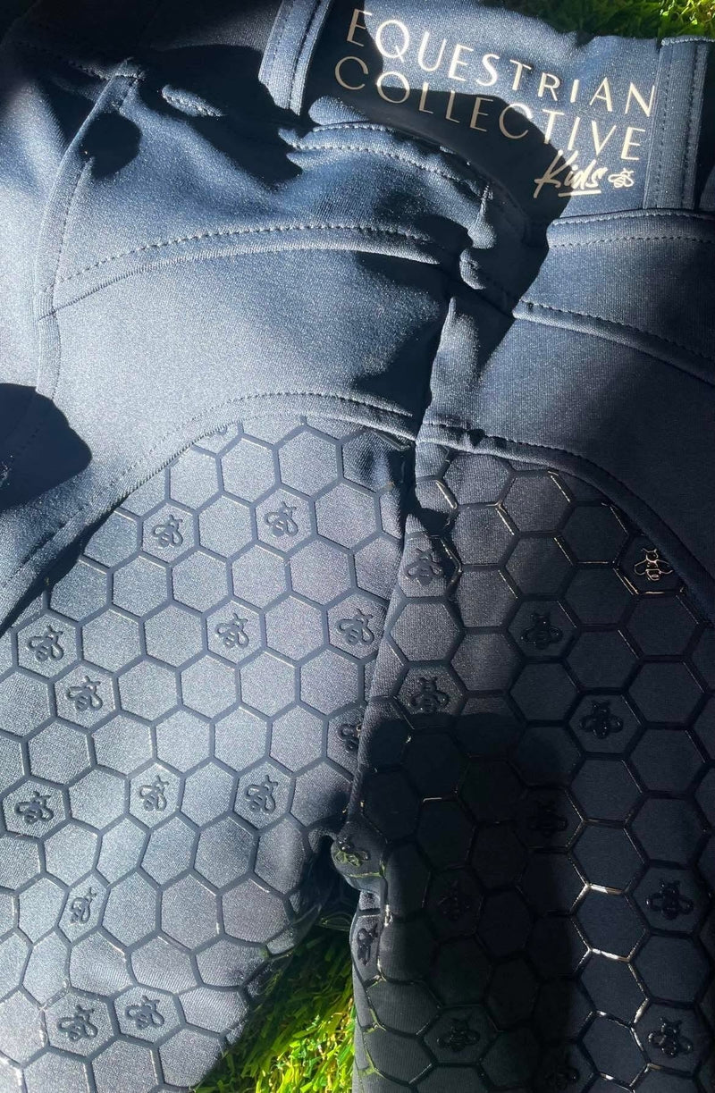 Equestrian Collective Youth Honeycomb Technical Tights - Navy