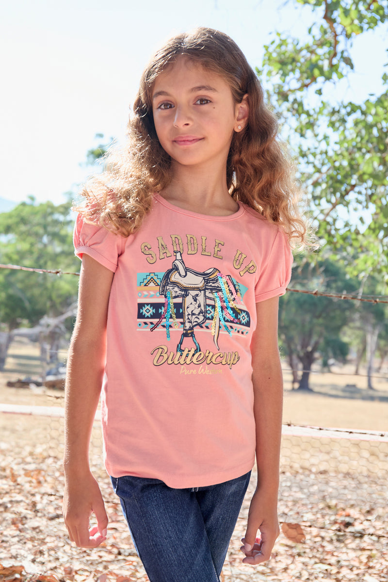 PURE WESTERN GIRL’S CANDICE SHORT SLEEVE TEE