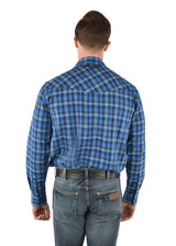 Wrangler Ash Check Logo Long Sleeve Western Shirt