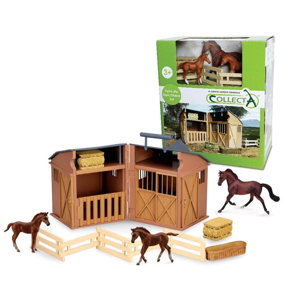 CollectA Stable Playset With Horses & Accessories Boxed Set