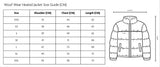 Woof Wear Heated Jacket size guide and measurement chart