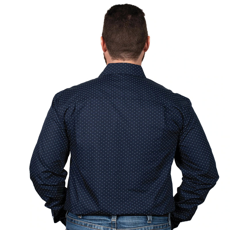 Dark blue shirt with pattern