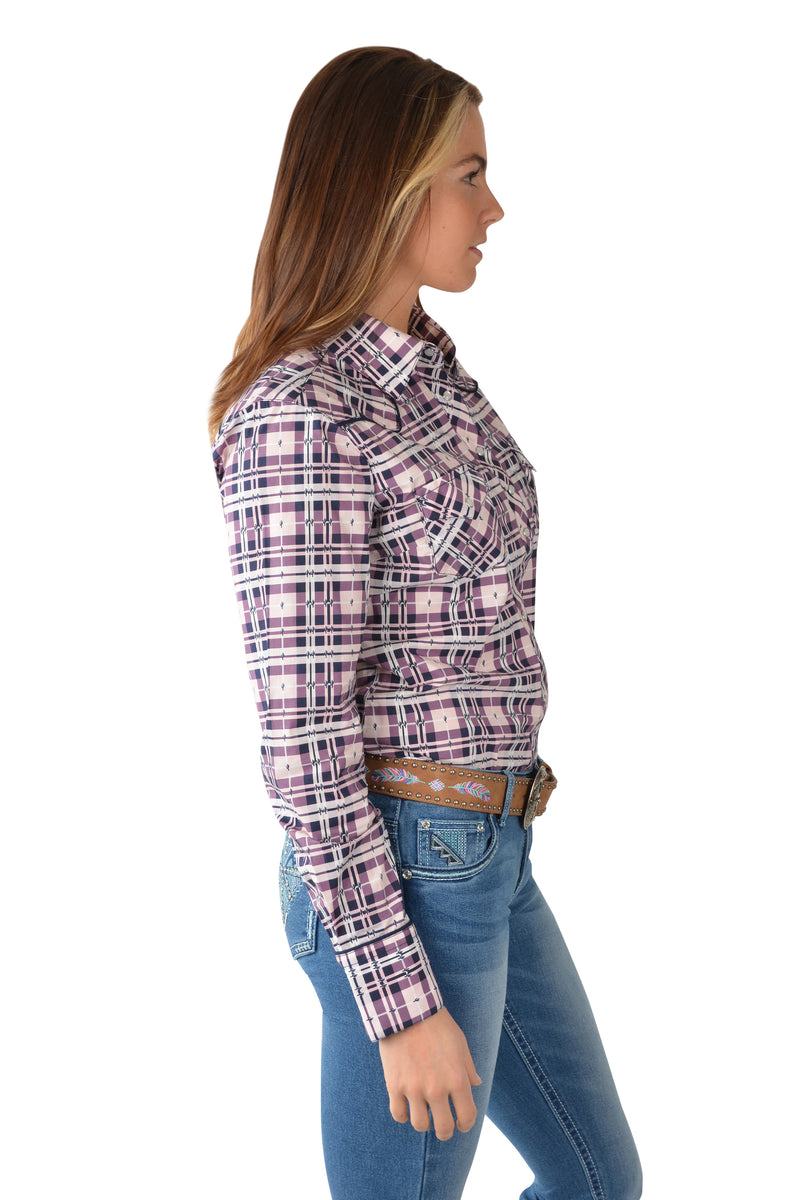 Pure Western Victoria Check Western Long Sleeve Shirt