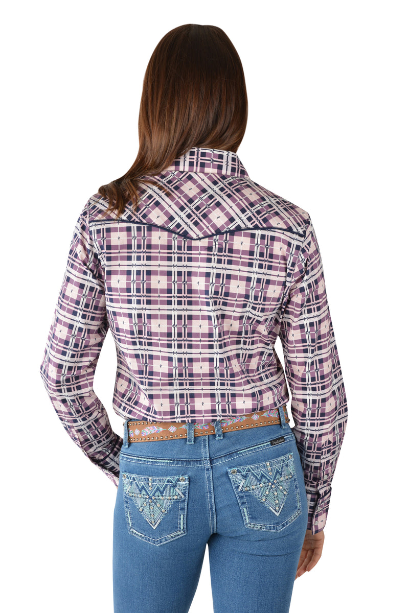 Pure Western Victoria Check Western Long Sleeve Shirt
