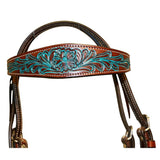 Fort Worth Turquoise Flower Headstall