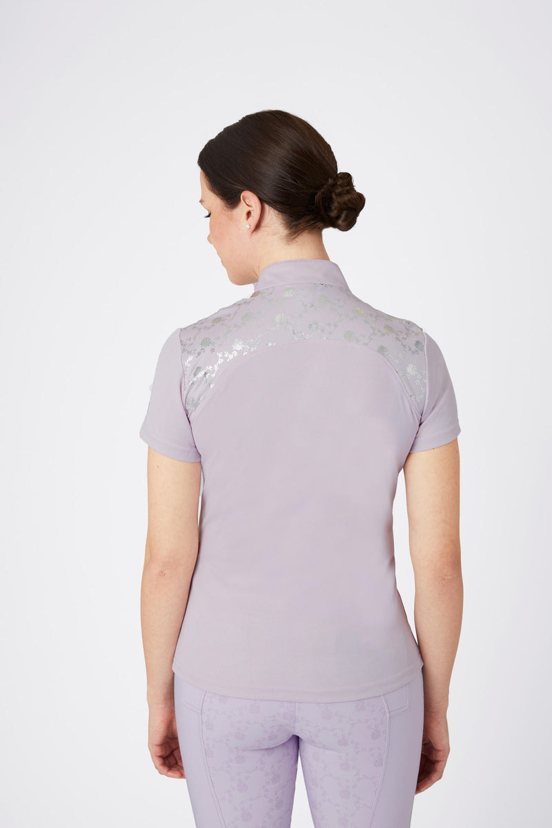 Horze Kaitlin Women's Training/Show Shirt with Short Sleeves and Flower Detail