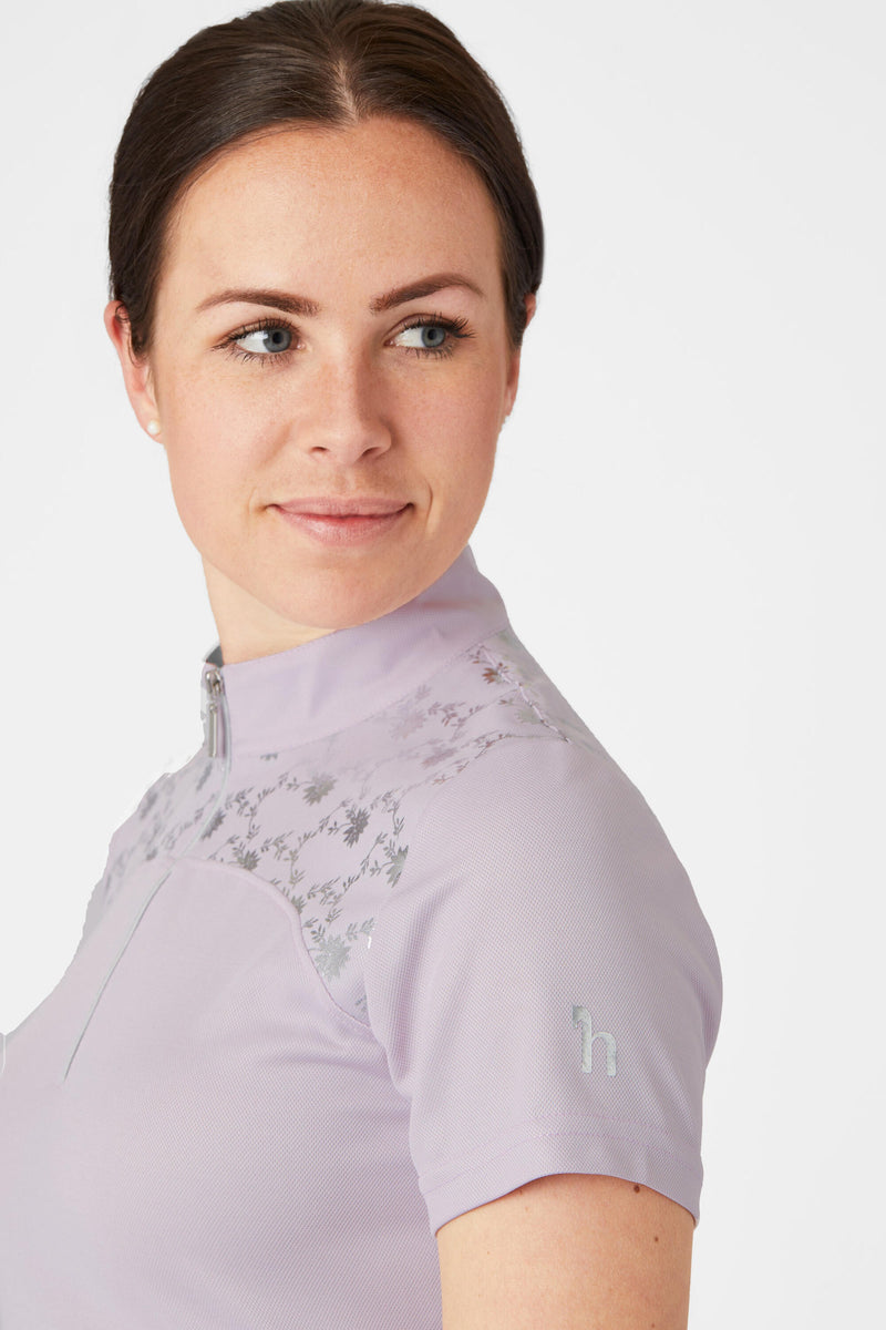 Horze Kaitlin Women's Training/Show Shirt with Short Sleeves and Flower Detail