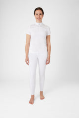 Horze Kaitlin Women's Training/Show Shirt with Short Sleeves and Flower Detail